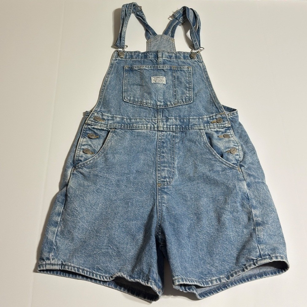 Levis Denim Shortalls Light Wash Two Horse Brand Overalls S 52333-0027